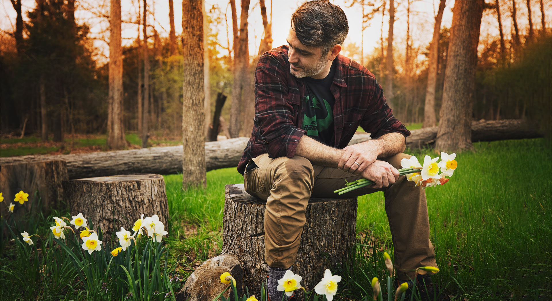 Rob Nelson with Daffodils